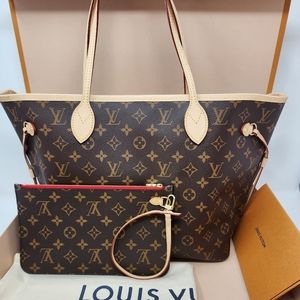 Brand New Louis Vuitton Neverfull MM Monogram Cherry M41177